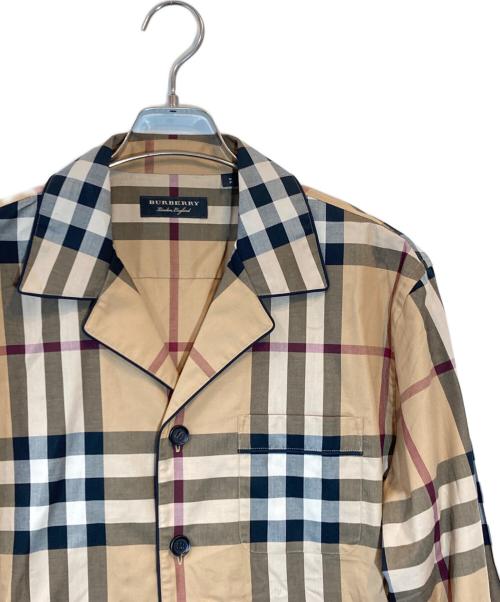 BURBERRY LONDON ENLGLAND（バーバリーロンドン）BURBERRY LONDON ENLGLAND (バーバリーロンドン) ノヴァチェックオープンカラーシャツ ベージュ サイズ:SIZE Sの古着・服飾アイテム