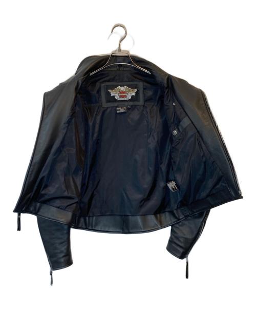 HARLEY-DAVIDSON（ハーレーダビッドソン）HARLEY-DAVIDSON (ハーレーダビッドソン) ライダースジャケット ブラック サイズ:Lの古着・服飾アイテム