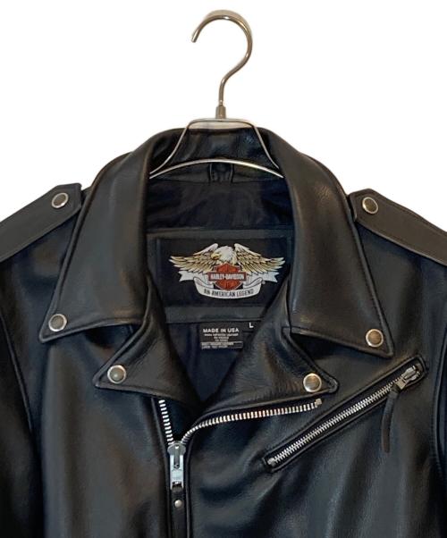 HARLEY-DAVIDSON（ハーレーダビッドソン）HARLEY-DAVIDSON (ハーレーダビッドソン) ライダースジャケット ブラック サイズ:Lの古着・服飾アイテム
