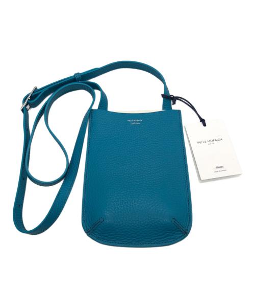 PELLE MORBIDA（ペッレモルビダ）PELLE MORBIDA (ペッレモルビダ) レザー スマホショルダーバッグ ブルー 未使用品の古着・服飾アイテム
