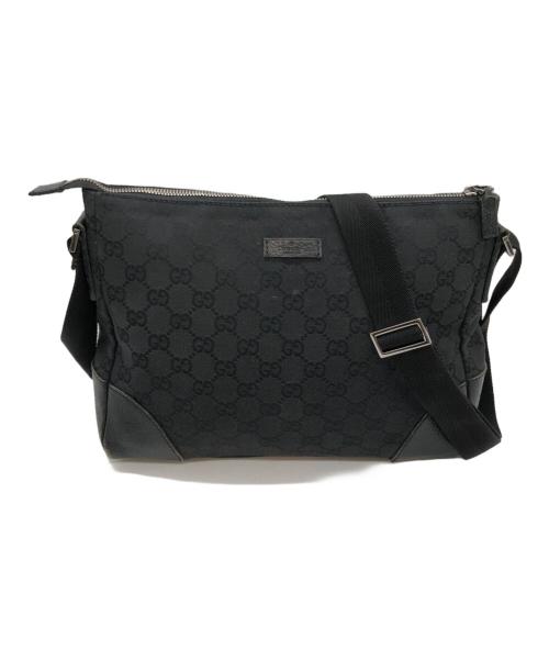 GUCCI（グッチ）GUCCI (グッチ) GGキャンバスショルダーバッグ ブラックの古着・服飾アイテム
