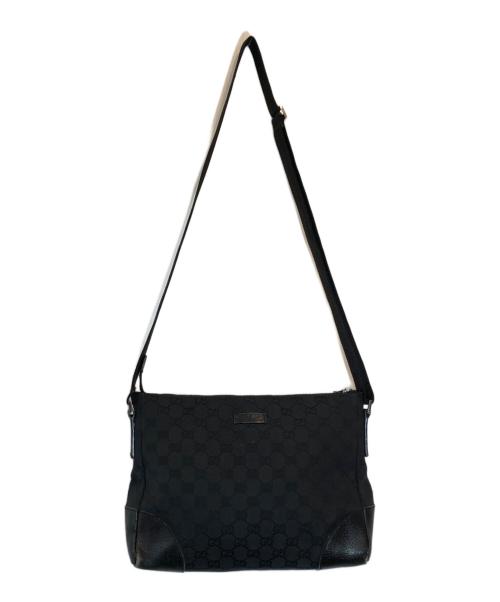 GUCCI（グッチ）GUCCI (グッチ) GGキャンバスショルダーバッグ ブラックの古着・服飾アイテム