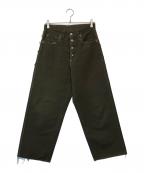 SUGARHILLシュガーヒル）の古着「ローエッジキャンバスデニムパンツ」｜オリーブ