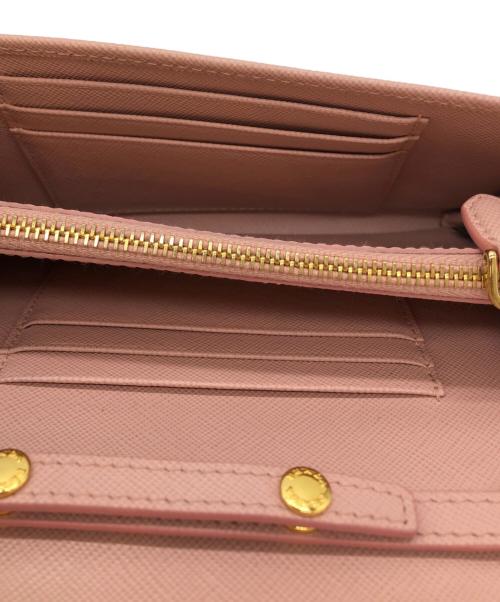 PRADA（プラダ）PRADA (プラダ) SAFFIANO リボンポシェット ショルダーウォレット ピンクの古着・服飾アイテム