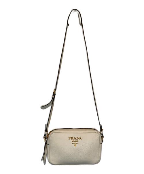 PRADA（プラダ）PRADA (プラダ) サフィアーノショルダーバッグ ホワイトの古着・服飾アイテム