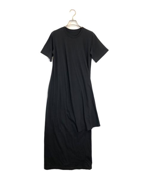 MM6 Maison Margiela（エムエムシックスメゾンマルジェラ）MM6 Maison Margiela (エムエムシックスメゾンマルジェラ) デザインシルエット半袖ワンピース ブラック サイズ:SIZE XSの古着・服飾アイテム