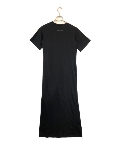 MM6 Maison Margiela（エムエムシックスメゾンマルジェラ）MM6 Maison Margiela (エムエムシックスメゾンマルジェラ) デザインシルエット半袖ワンピース ブラック サイズ:SIZE XSの古着・服飾アイテム