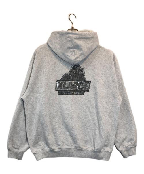 X-LARGE（エクストララージ）X-LARGE (エクストララージ) RHINESTONE OG ZIP HOODED SWEATSHIRT グレー サイズ:SIZE XLの古着・服飾アイテム