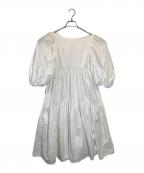 CECILIE BAHNSENセシリーバンセン）の古着「バックリボン ティアードワンピース」｜ホワイト