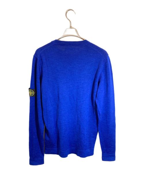 STONE ISLAND（ストーンアイランド）STONE ISLAND (ストーンアイランド) ウールクルーネックニット ブルー サイズ:SIZE Lの古着・服飾アイテム