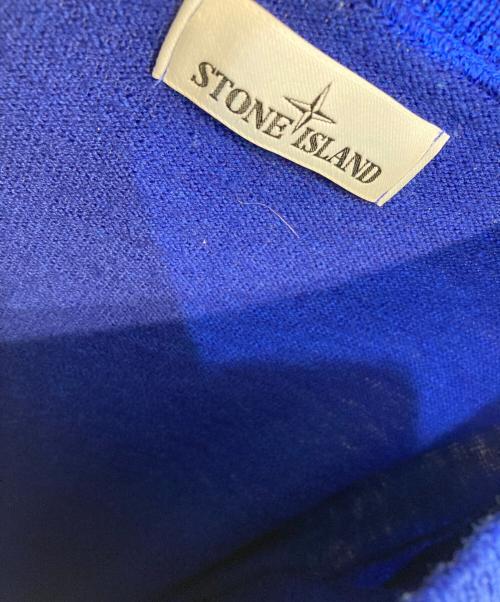 STONE ISLAND（ストーンアイランド）STONE ISLAND (ストーンアイランド) ウールクルーネックニット ブルー サイズ:SIZE Lの古着・服飾アイテム