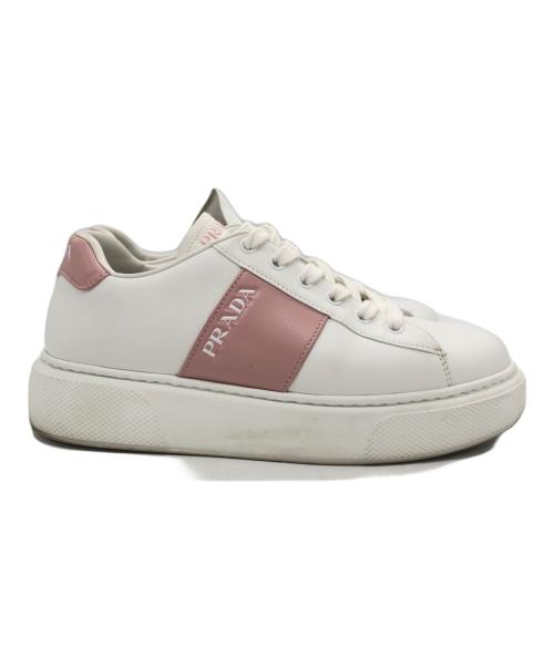 PRADA（プラダ）PRADA (プラダ) ローカットスニーカー ホワイト サイズ:37の古着・服飾アイテム