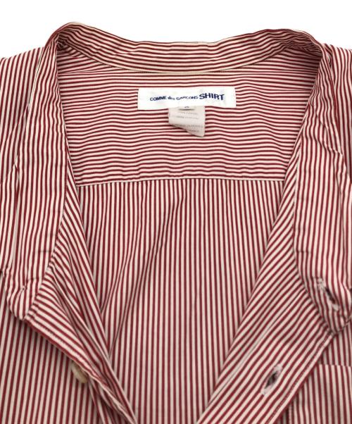 COMME des GARCONS SHIRT（コムデギャルソンシャツ）COMME des GARCONS SHIRT (コムデギャルソンシャツ) ストライプシャツ レッド サイズ:Sの古着・服飾アイテム