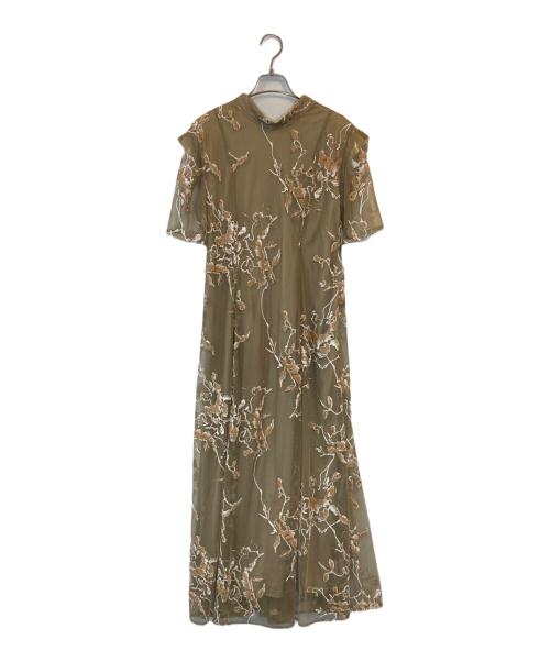 Ameri（アメリ）Ameri (アメリ) 2WAY WILD ROSE CANVAS ART DRESS ベージュ サイズ:Mの古着・服飾アイテム