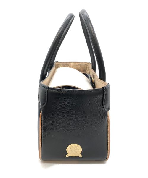 A.D.M.J.（エーディーエムジェイ）A.D.M.J. (エーディーエムジェイ) カードケース付きハンドバッグ ホワイト×ブラックの古着・服飾アイテム