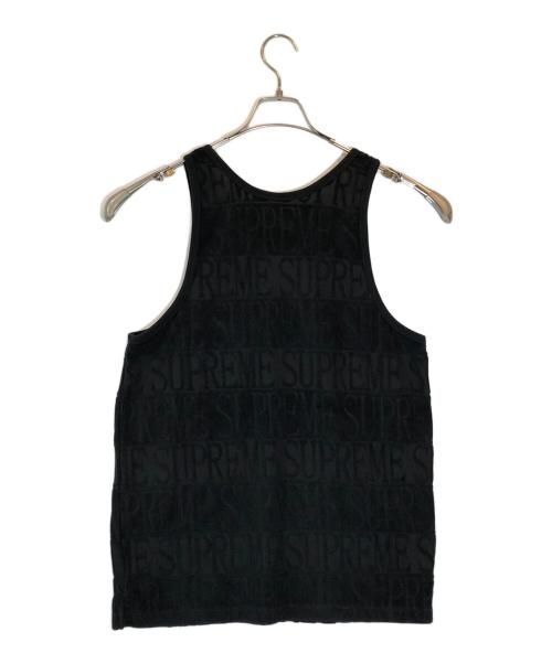 SUPREME（シュプリーム）Supreme (シュプリーム) Logo Stripe Terry Tank Top ブラック サイズ:SIZE Sの古着・服飾アイテム