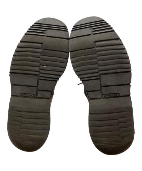 PRADA（プラダ）PRADA (プラダ) レースブーツ ブラウン×ブラック サイズ:7 1/2の古着・服飾アイテム