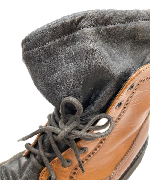 PRADA（プラダ）PRADA (プラダ) レースブーツ ブラウン×ブラック サイズ:7 1/2の古着・服飾アイテム