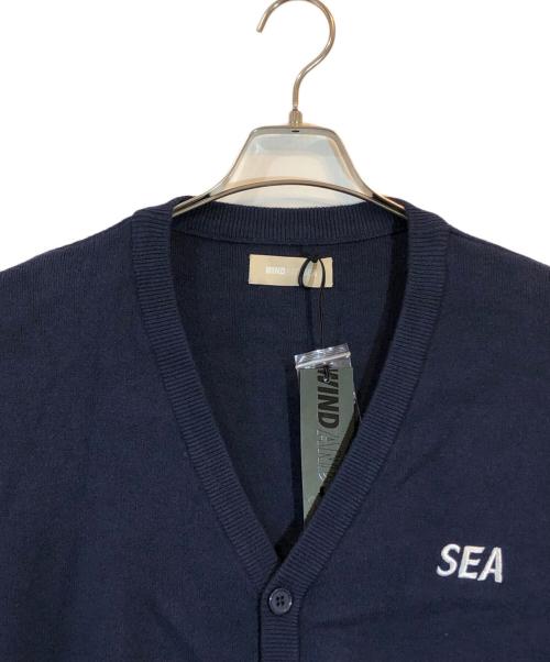 WIND AND SEA（ウィンダンシー）WIND AND SEA (ウィンダンシー) カシミア混 ロコ 刺繍 ニットカーディガン ネイビー サイズ:SIZE L 未使用品の古着・服飾アイテム