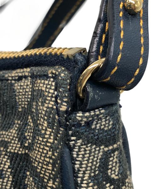 Christian Dior（クリスチャン ディオール）Christian Dior (クリスチャン ディオール) Saddle Bag ベージュ×ネイビーの古着・服飾アイテム