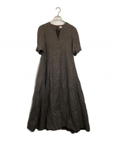 中古・古着通販】EBURE (エブール) スキッパーリネンワンピース