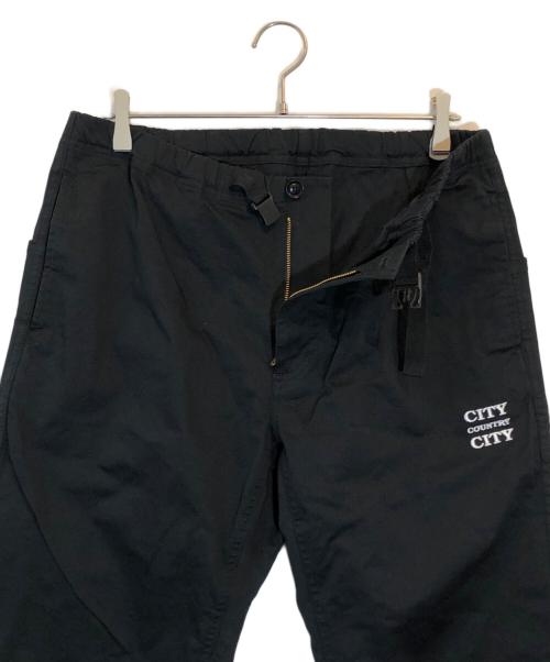 city country city（シティーカントリーシティー）CITY COUNTRY CITY (シティーカントリーシティー) EMBROIDERED LOGO STRECH EASY CLIMBING PANTS ブラック サイズ:SIZE Lの古着・服飾アイテム