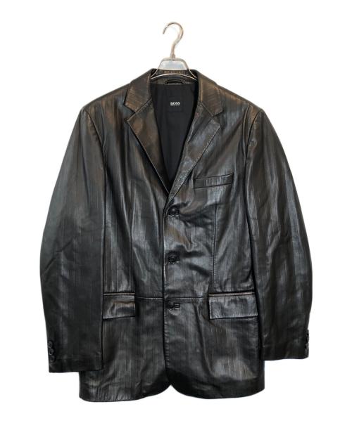 HUGO BOSS（ヒューゴ ボス）HUGO BOSS (ヒューゴ ボス) ラムレザー3Bジャケット ブラック サイズ:不明の古着・服飾アイテム