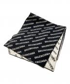 BALENCIAGAバレンシアガ）の古着「ロゴ総柄マフラー」｜ブラック