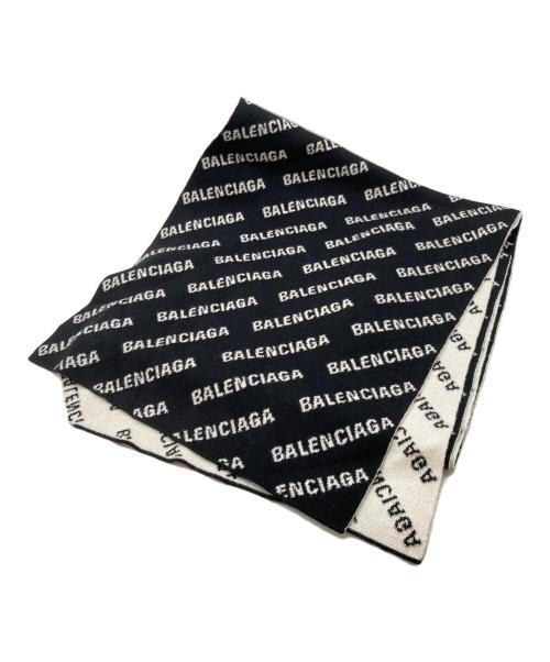 BALENCIAGA（バレンシアガ）BALENCIAGA (バレンシアガ) ロゴ総柄マフラー ブラックの古着・服飾アイテム