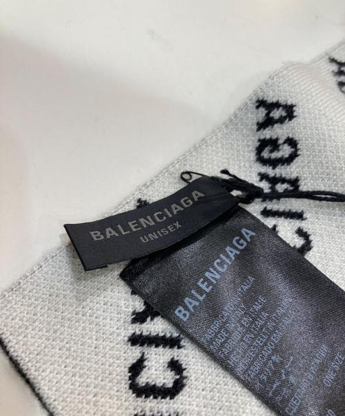 BALENCIAGA（バレンシアガ）BALENCIAGA (バレンシアガ) ロゴ総柄マフラー ブラックの古着・服飾アイテム