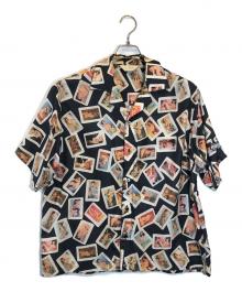 jieda（ジエダ）の古着「NUDE OPEN COLLAR SHIRT SS」｜ブラック×ベージュ