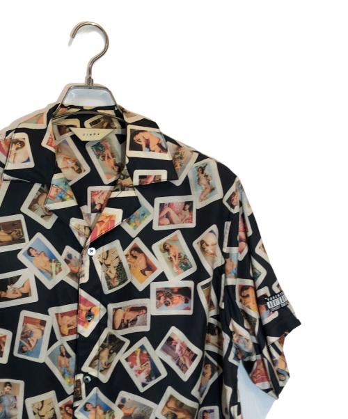 jieda（ジエダ）Jieda (ジエダ) NUDE OPEN COLLAR SHIRT SS ブラック×ベージュ サイズ:SIZE 1の古着・服飾アイテム