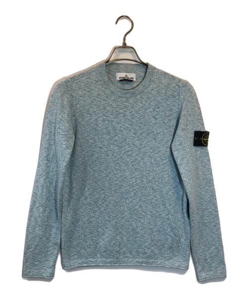 STONE ISLAND（ストーンアイランド）STONE ISLAND (ストーンアイランド) Crew neck cotton nylon knit スカイブルー サイズ:SIZE Sの古着・服飾アイテム