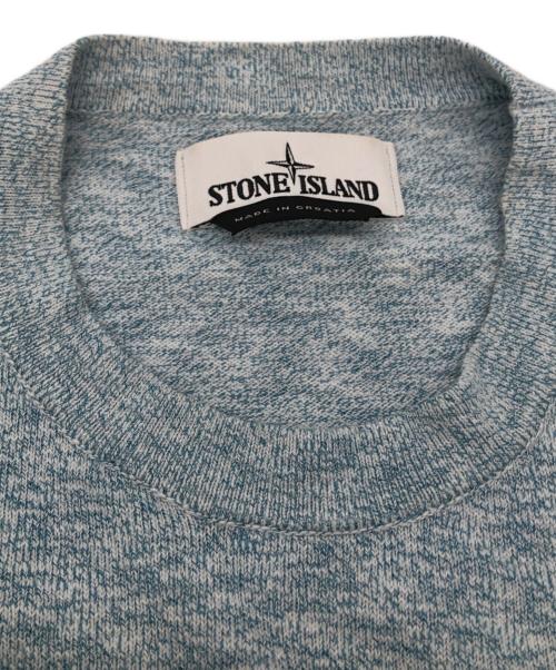 STONE ISLAND（ストーンアイランド）STONE ISLAND (ストーンアイランド) Crew neck cotton nylon knit スカイブルー サイズ:SIZE Sの古着・服飾アイテム