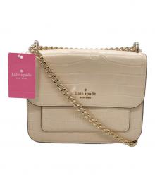 Kate Spade（ケイトスペード）の古着「クロコエンボスチェーンショルダーバッグ」｜ピンク