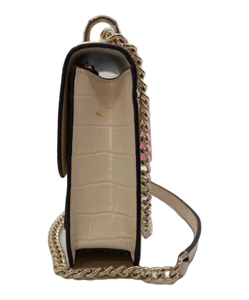 Kate Spade（ケイトスペード）Kate Spade (ケイトスペード) クロコエンボスチェーンショルダーバッグ ピンク サイズ:下記参照の古着・服飾アイテム