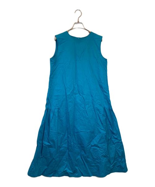 NOLLEY'S（ノーリーズ）NOLLEY'S (ノーリース) タイプライターギャザーワンピース ブルー サイズ:FREEの古着・服飾アイテム