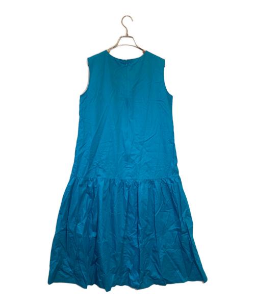 NOLLEY'S（ノーリーズ）NOLLEY'S (ノーリース) タイプライターギャザーワンピース ブルー サイズ:FREEの古着・服飾アイテム