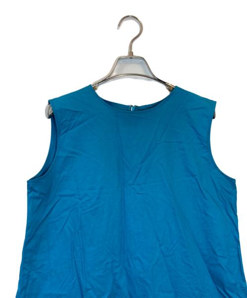 NOLLEY'S（ノーリーズ）NOLLEY'S (ノーリース) タイプライターギャザーワンピース ブルー サイズ:FREEの古着・服飾アイテム