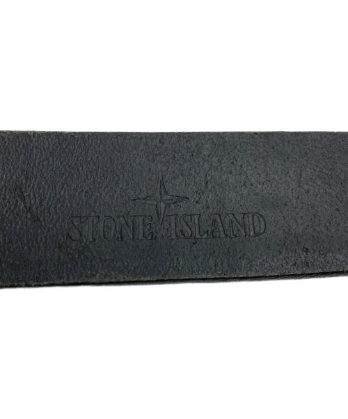 STONE ISLAND（ストーンアイランド）STONE ISLAND (ストーンアイランド) レザーベルト ブラック サイズ:85/34の古着・服飾アイテム