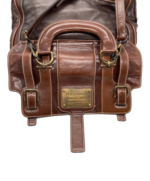 DOLCE & GABBANA（ドルチェ＆ガッバーナ）DOLCE & GABBANA (ドルチェ＆ガッバーナ) レザー2WAYバッグ ブラウンの古着・服飾アイテム