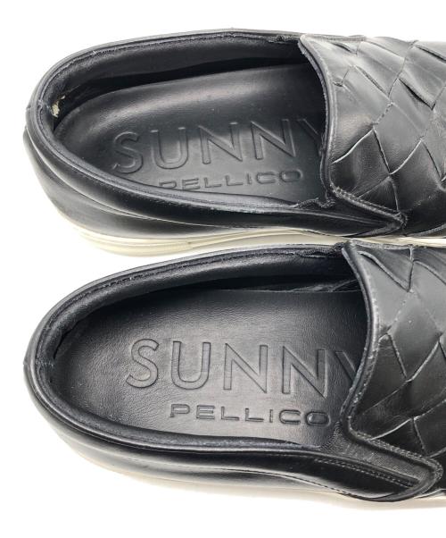 SUNNY PELLICO（サニーペリコー）SUNNY PELLICO (サニーペリコー) 編み込みレザースリッポン ブラック サイズ:SIZE 39の古着・服飾アイテム