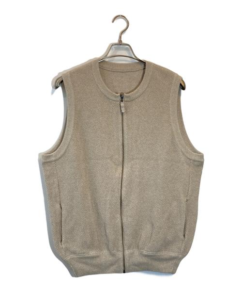 crepuscule（クレプスキュール）crepuscule (クレプスキュール) Moss Stitch Zip Vest ベージュ サイズ:SIZE 1の古着・服飾アイテム