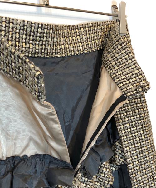 sacai（サカイ）sacai (サカイ) ツイードチュールフリルスカート ブラウン サイズ:2の古着・服飾アイテム