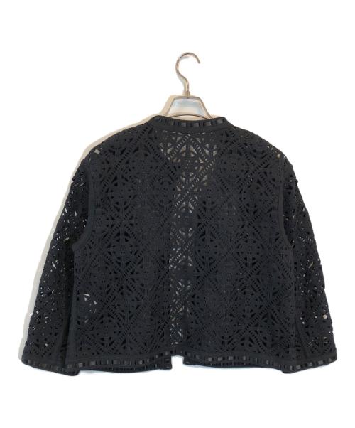 BALLSEY（ボールジィ）BALLSEY (ボールジィ) サークルモチーフエンブロイダリー クルーネックジャケット ブラック サイズ:SIZE 36の古着・服飾アイテム