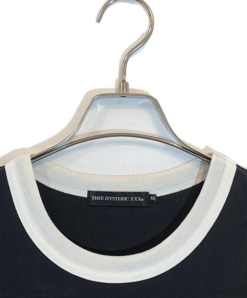 Thee Hysteric XXX（ジィ ヒステリックトリプルエックス）Thee Hysteric XXX (ジィ ヒステリックトリプルエックス) ヒスバタフライ リンガーTシャツ ブラック サイズ:SIZE XLの古着・服飾アイテム