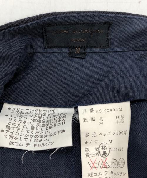 COMME des GARCONS HOMME（コムデギャルソン オム）COMME des GARCONS HOMME (コムデギャルソン オム) リネン混ウールタックスラックスパンツ ブラック サイズ:SIZE Mの古着・服飾アイテム