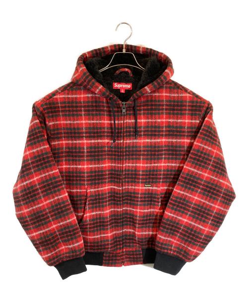 SUPREME（シュプリーム）Supreme (シュプリーム) PLAID WOOL HOODED WORK JACKET(プラッド ウール フーディー ワーク ジャケット) レッド サイズ:Mの古着・服飾アイテム
