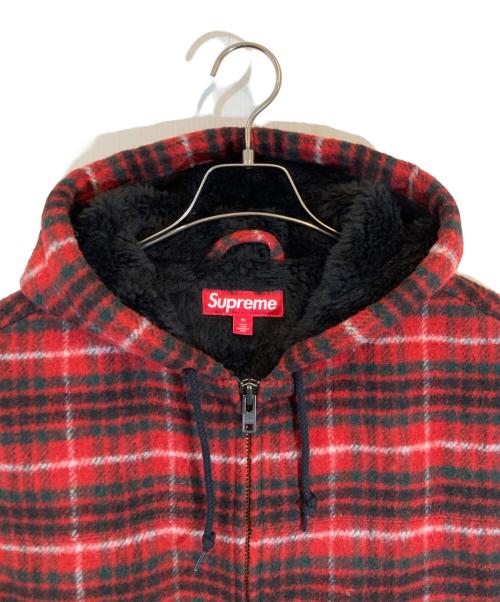 SUPREME（シュプリーム）Supreme (シュプリーム) PLAID WOOL HOODED WORK JACKET(プラッド ウール フーディー ワーク ジャケット) レッド サイズ:Mの古着・服飾アイテム
