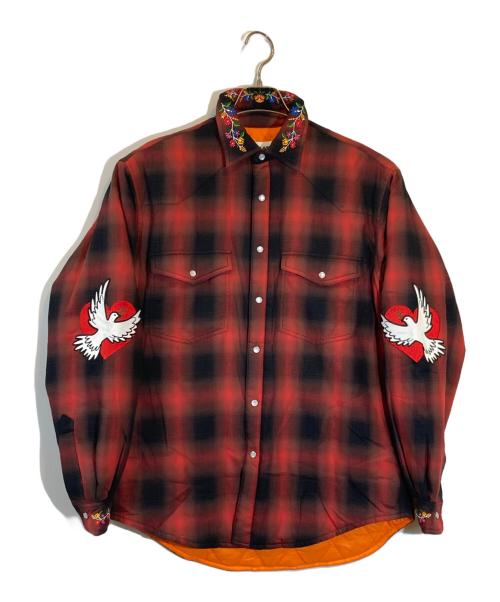 PALACE（パレス）PALACE (パレス) DOVE SHIRT RED レッド サイズ:SIZE Sの古着・服飾アイテム